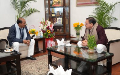 मुख्यमंत्री धामी से केंद्रीय राज्य मंत्री अजय टम्टा ने की मुलाकात, सड़क कनेक्टिविटी पर हुई वार्ता