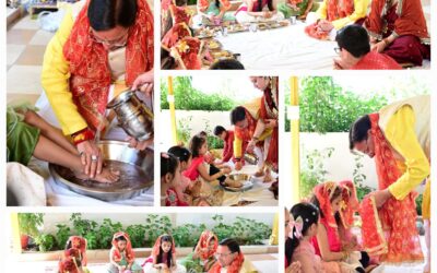 कन्याओं का आशीर्वाद प्राप्त कर सीएम ने मनाई रामनवमी